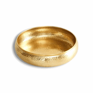 Round Hammered Traditional Potpourri - Urli Bowl for Home Handcrafted- Floating Flowers, Tea Light Candles Home And Table Decor|