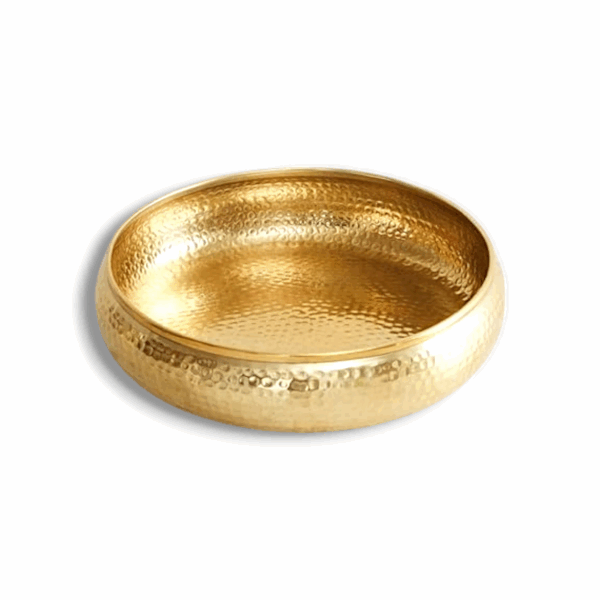 Round Hammered Traditional Potpourri - Urli Bowl for Home Handcrafted- Floating Flowers, Tea Light Candles Home And Table Decor|