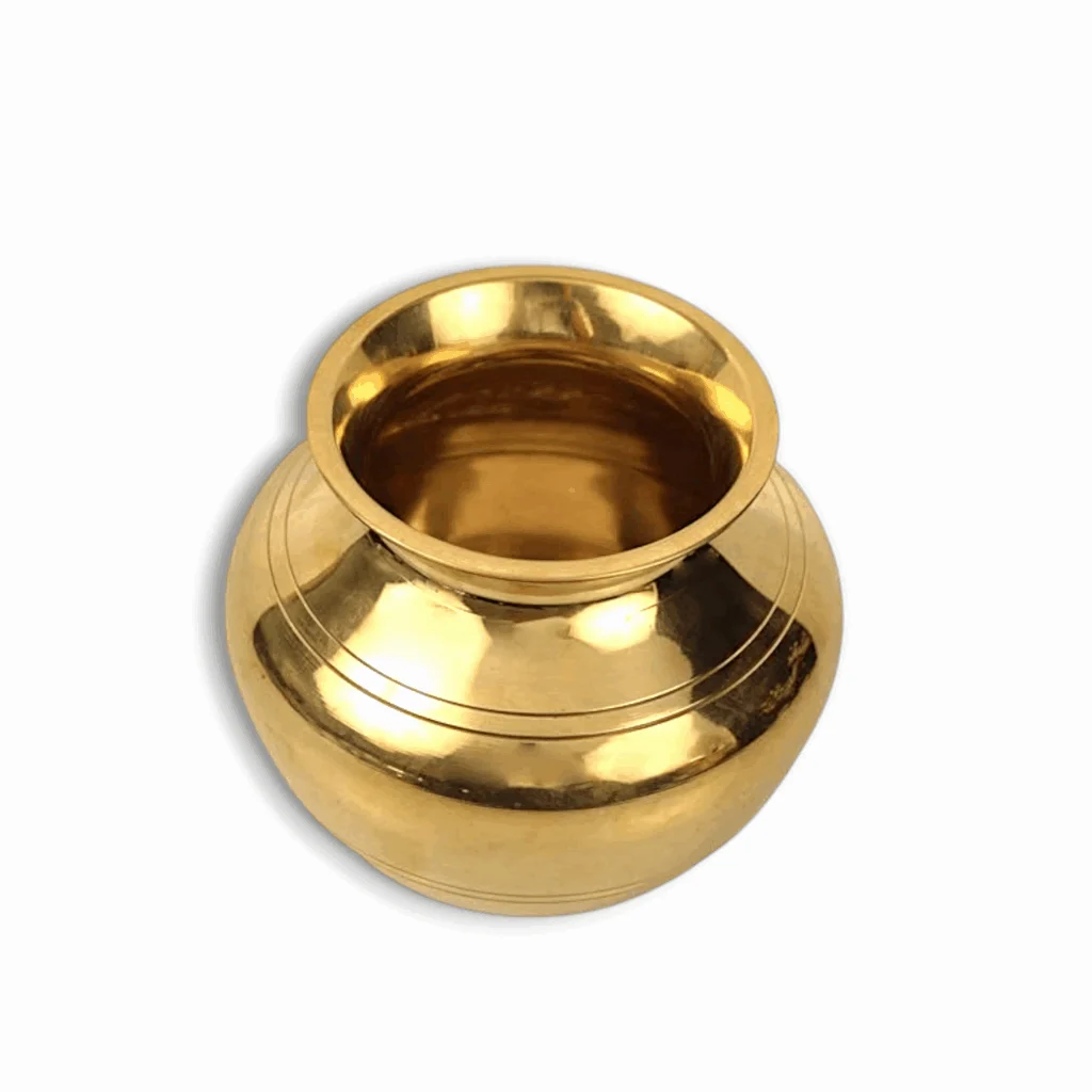 Brass Pooja Kalash - Golden Brass Lota For Puja , Karwachauth ,Diwali, Mandir, Temple, Festival, Marriage And Wedding. - Image 2