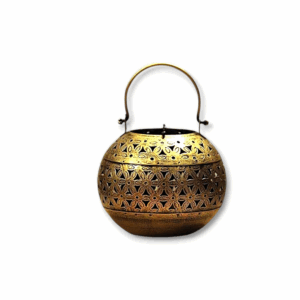 Beautiful Hanging Metal Lota Candle Holder Antique Shade -  Flower cutting Round Tea Light Candle Holder -  Flower cutting Round Tea Light Candle Holder.