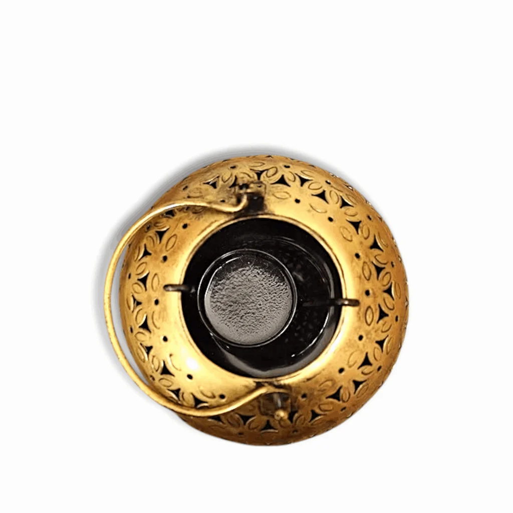 Beautiful Hanging Metal Lota Candle Holder Antique Shade - Flower cutting Round Tea Light Candle Holder - Flower cutting Round Tea Light Candle Holder. - Image 4
