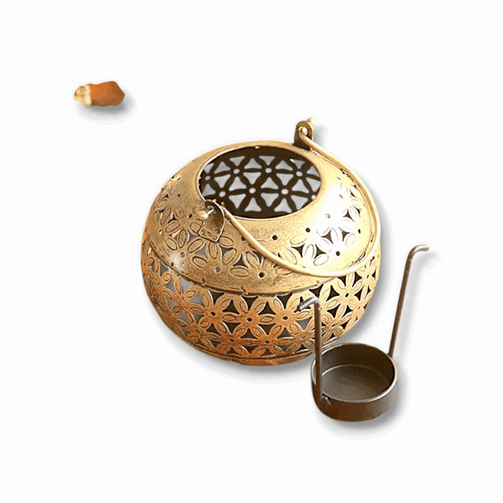 Beautiful Hanging Metal Lota Candle Holder Antique Shade - Flower cutting Round Tea Light Candle Holder - Flower cutting Round Tea Light Candle Holder. - Image 3