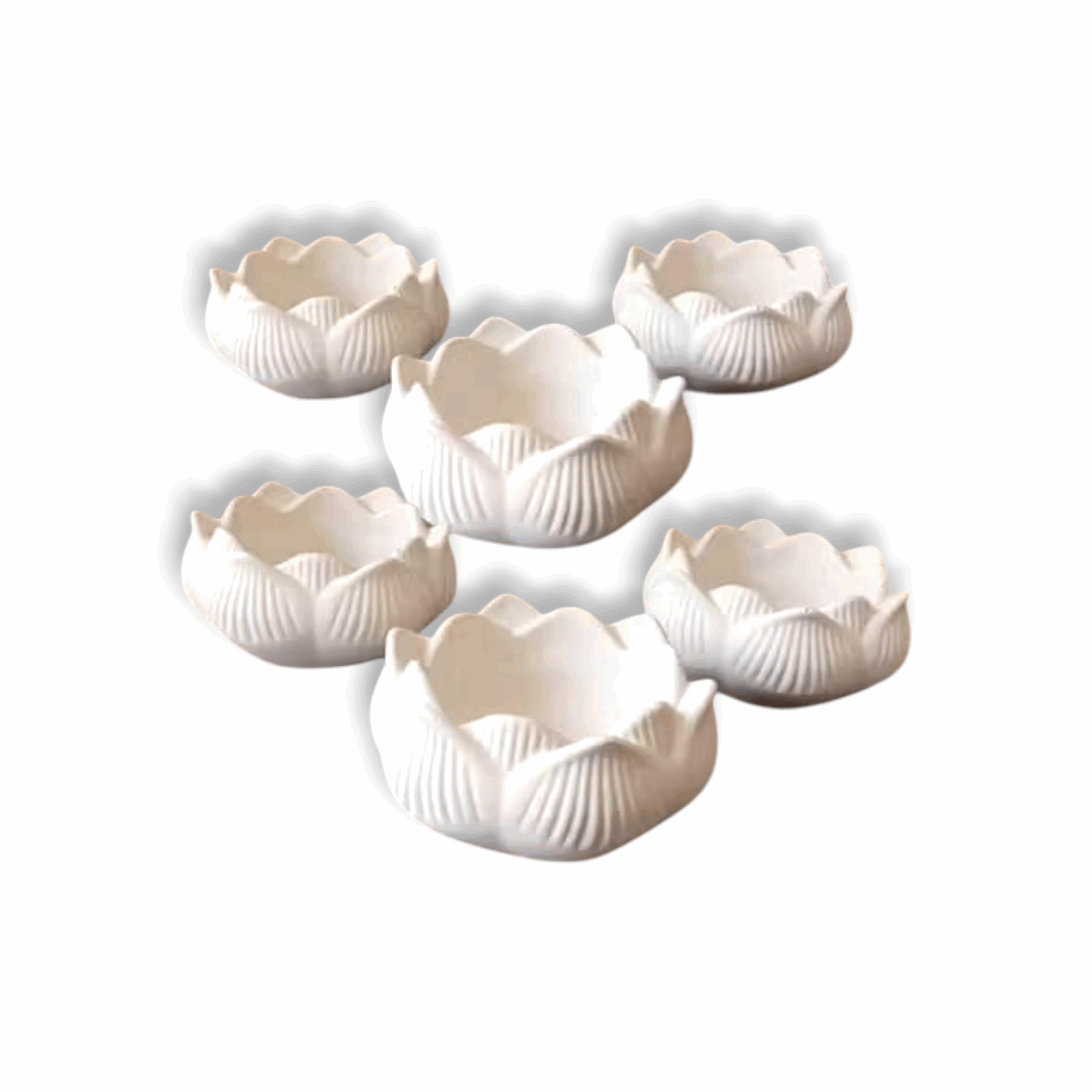 Decorative Handcrafted White Lotus Tealight Holder Best For Home Decor - Garden Decor - Candle Stand For Living Room - Office Table Showcase - Diwali Decoration