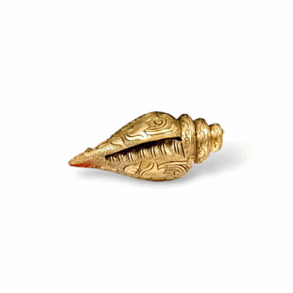 Brass Shankh for Pooja - Handcrafted Decorative Brass Conch Shell - for Home Temple, Aarti & Spiritual Decor - Traditional Puja Item - Image 4