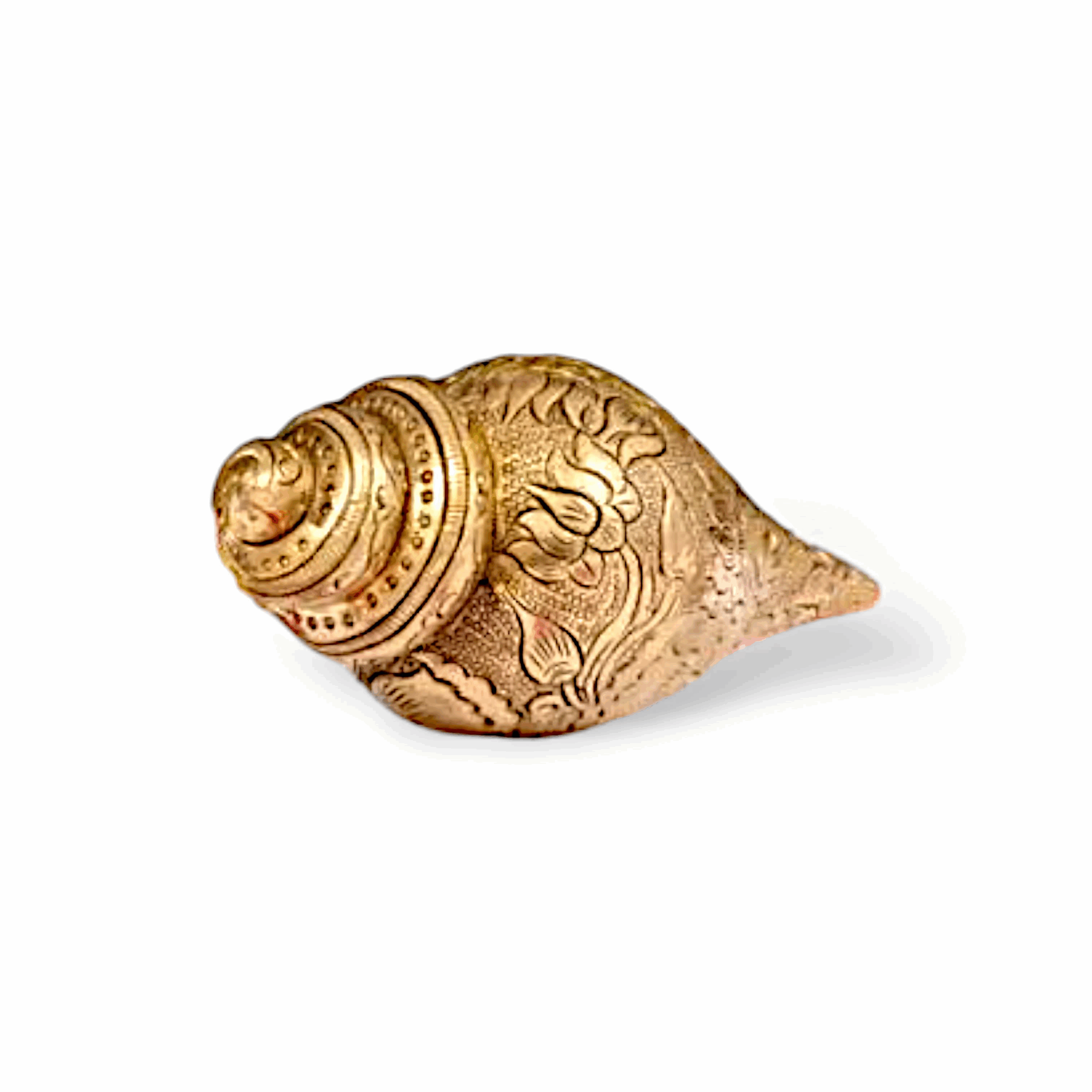 Brass Shankh for Pooja - Handcrafted Decorative Brass Conch Shell - for Home Temple, Aarti & Spiritual Decor - Traditional Puja Item
