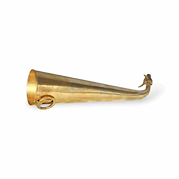 Pure Brass Shirangi for Shiv - Shiva Pooja Religious Item - Golden Finish Cow Face Antique Big Shirangi for Lord Shiva Worship, Jal-Abhishek - Image 2