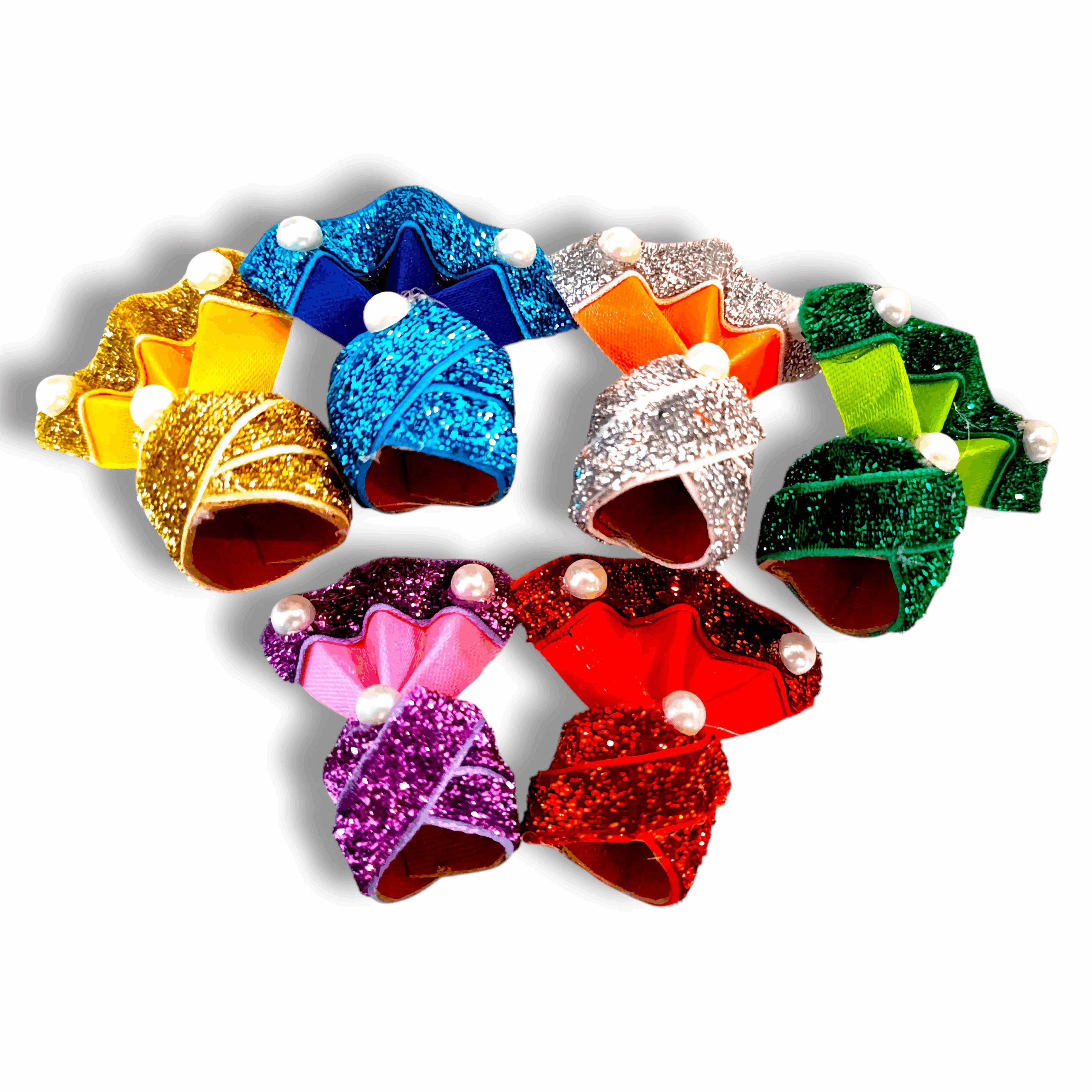0 No Laddu Gopal Pagdi - Set Of 6 - Khana ji Mukut For Janmashtami - 5 Colour Mukut For Laddu Gopal - Pack Of 6 - Krishna Shringer