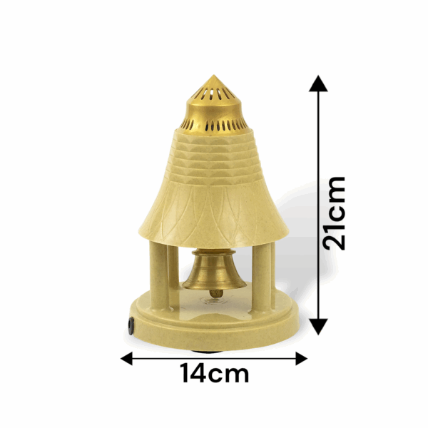 Brass Automatic Pooja Bell for Pooja - Electric Puja Ghanti-  Ghanta - Brass Pooja Bell - Continuous Rhythmic Sound - Image 2