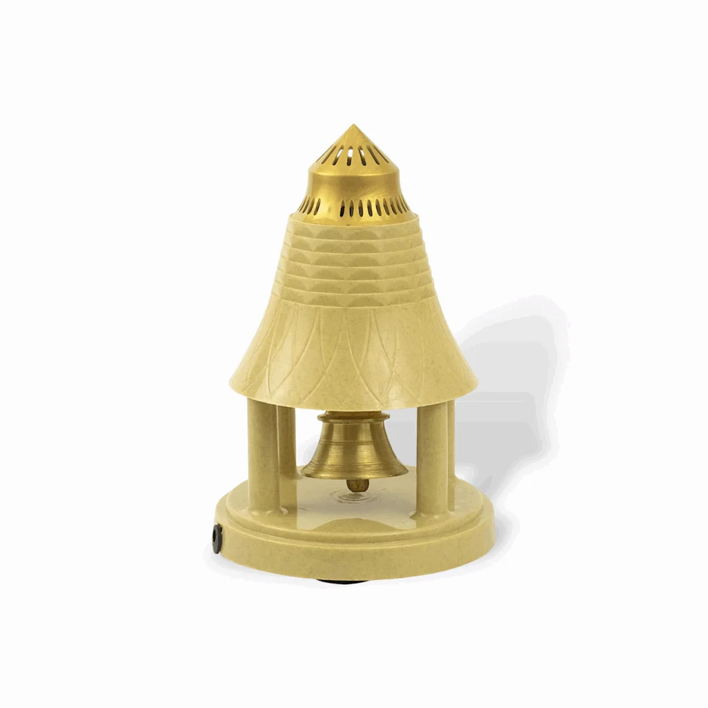 Brass Automatic Pooja Bell for Pooja - Electric Puja Ghanti- Ghanta - Brass Pooja Bell - Continuous Rhythmic Sound