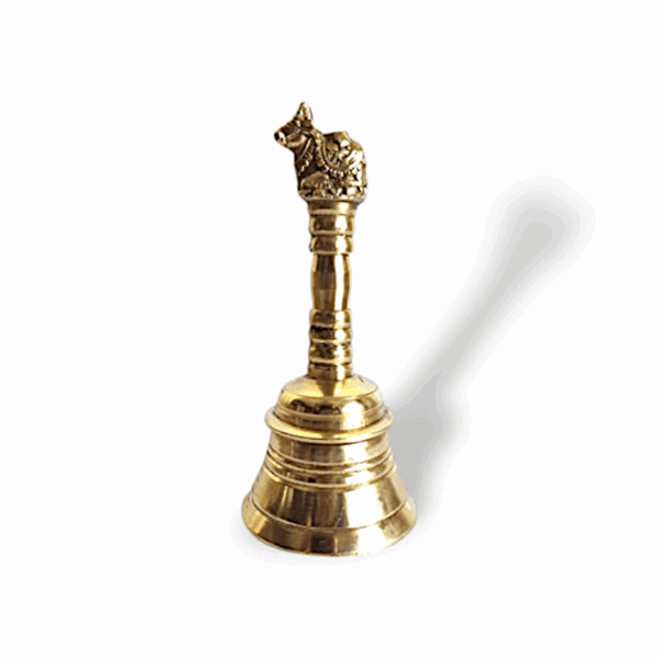 Brass Pooja Bell Ghanti - Brass Bell Nandi-4" - Brass Pooja Bell, Hindu, Pooja Ghanti Bell - Image 2