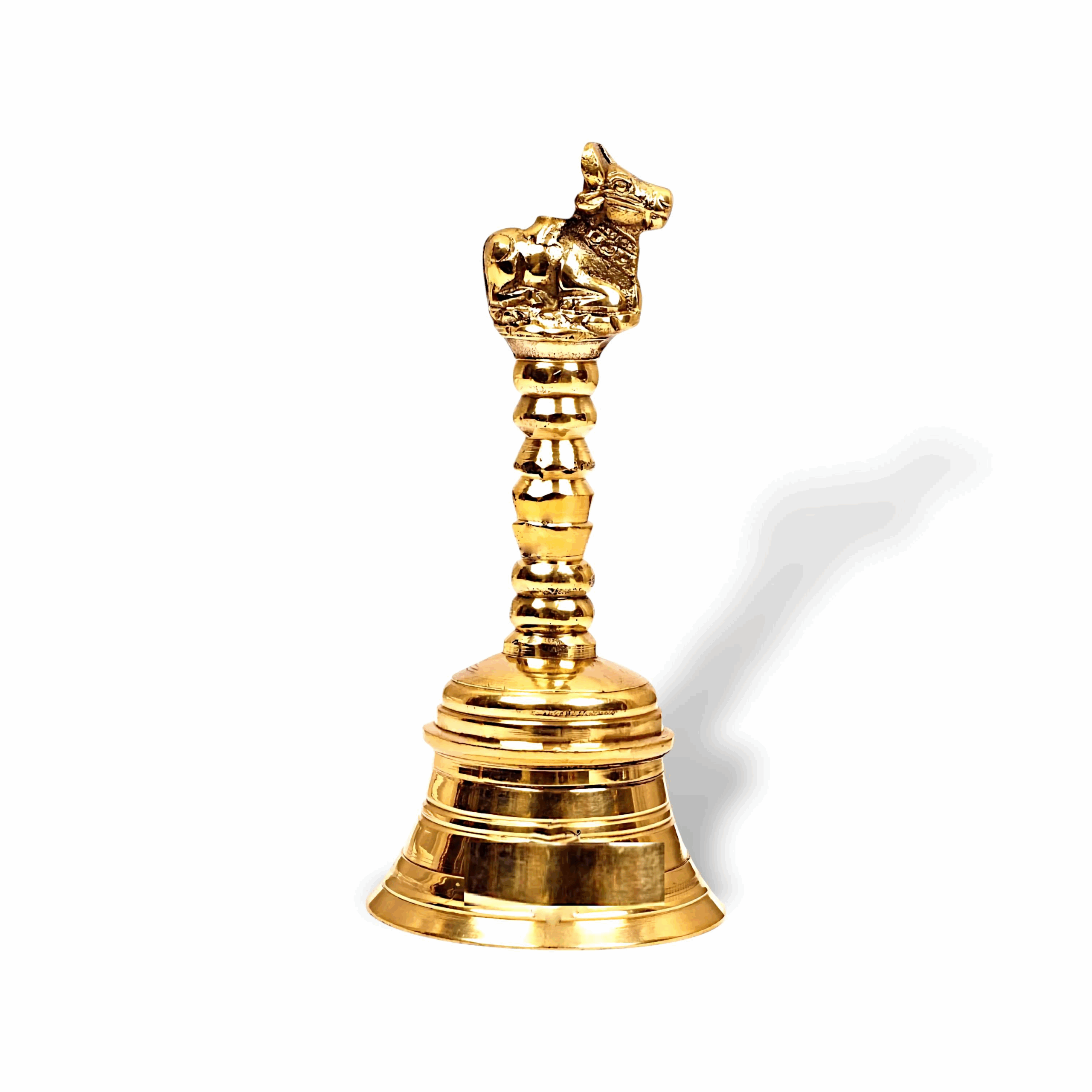 Brass Pooja Bell Ghanti - Brass Bell Nandi-4" - Brass Pooja Bell, Hindu, Pooja Ghanti Bell