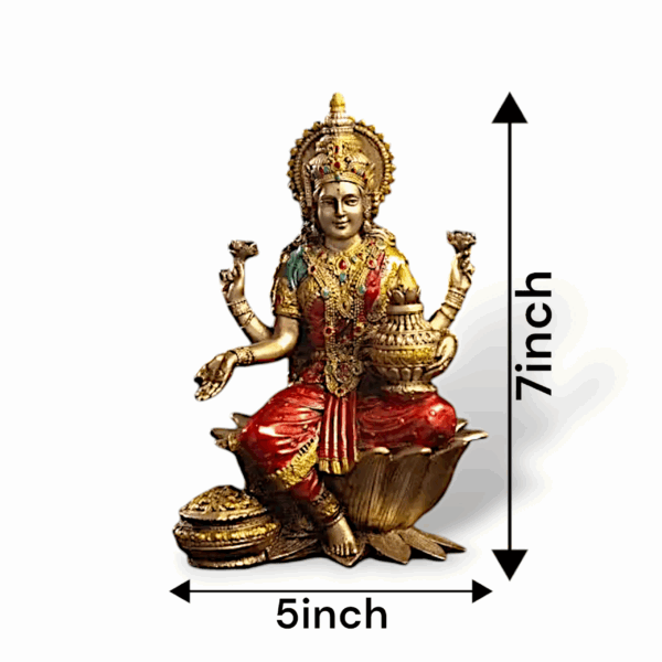 Lakshmi Idol for Pooja & Home Decor - Maa Laxmi Idol - Lakshmi Statue for Pooja, Home Decor, Office Desk, Showpeice - Image 2