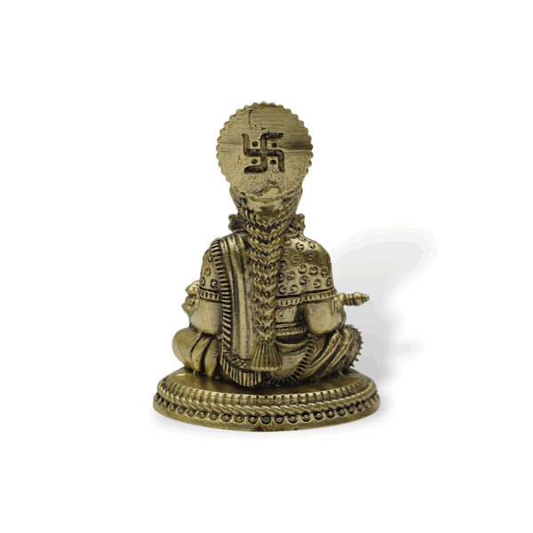 Handcrafted Brass Goddess Annapurna Idol -  Brass Annapurneswari Idol - Light Weight Brass Metal Annapoorneshwari Statue - for Home Decor, Car Dashboard, Puja Festivals, Goodluck & Gifts - Image 2