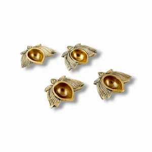 Pure Brass Kamal Diya - Lotus Brass Diyas Oil Lamp Pooja & Diwali Gifts - Set Of 4