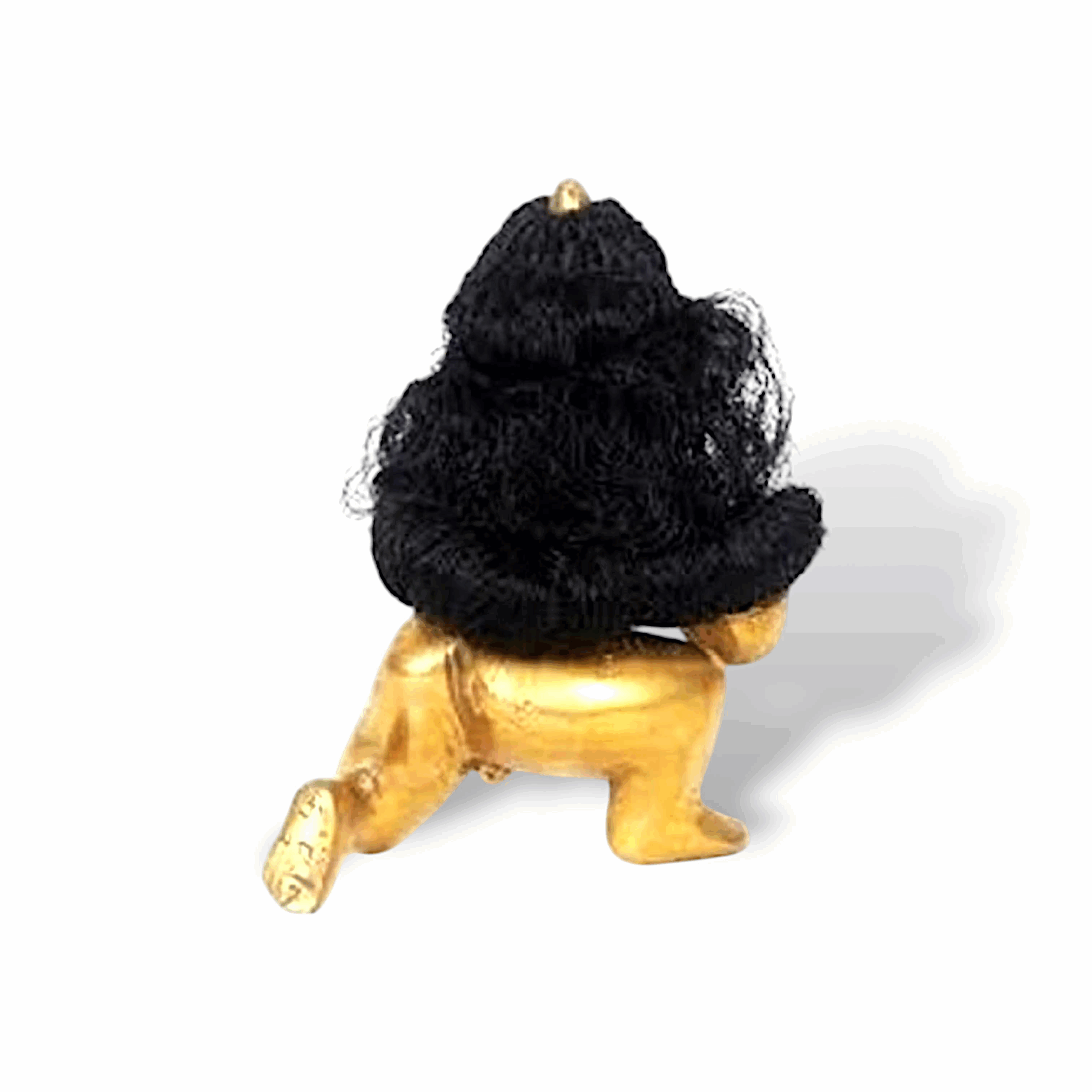 1 no. Laddu Gopal Ji Hair - Kanha Ji Hair - Shining Orignal Look Fancy Bal - Laddu Gopal Sringar, Bal Gopal, Krishna Idol Shiny Microfiber Hair