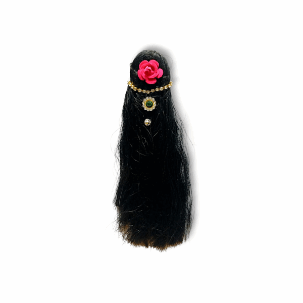 0-2 no. Radha Krishna Hair - Orignal Shinning Jugal Jodi Baal - Durga Maa, All Devi 5 Inch - Image 4