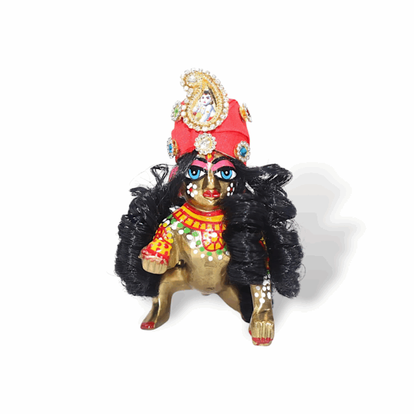5 no. Laddu Gopal Curly Hair - Kanha Ji Hair - Laddu Gopal Wig - Microfiber kesh for Laddu Gopal - Long Hair, Kesh for Thakur JI Idol - Image 4