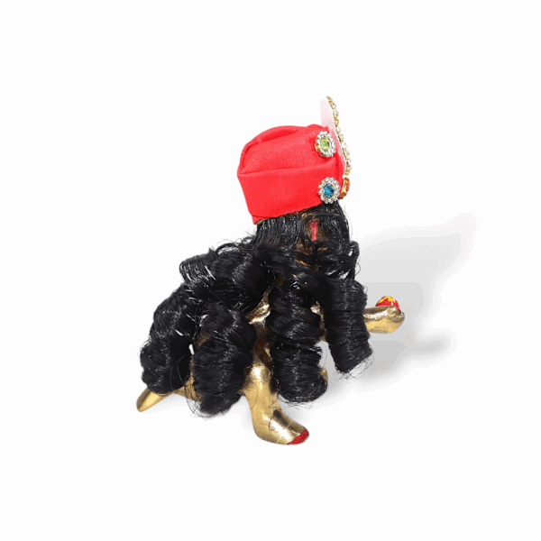 5 no. Laddu Gopal Curly Hair - Kanha Ji Hair - Laddu Gopal Wig - Microfiber kesh for Laddu Gopal - Long Hair, Kesh for Thakur JI Idol - Image 3