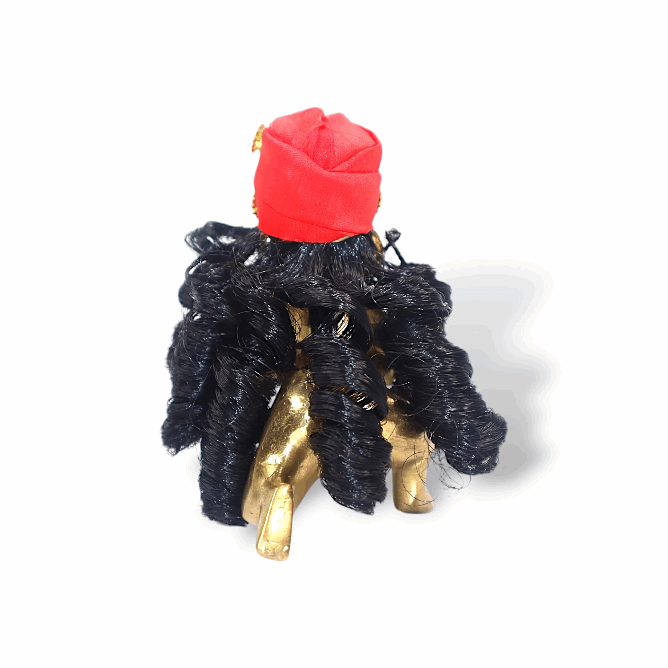 5 no. Laddu Gopal Curly Hair - Kanha Ji Hair - Laddu Gopal Wig - Microfiber kesh for Laddu Gopal - Long Hair, Kesh for Thakur JI Idol