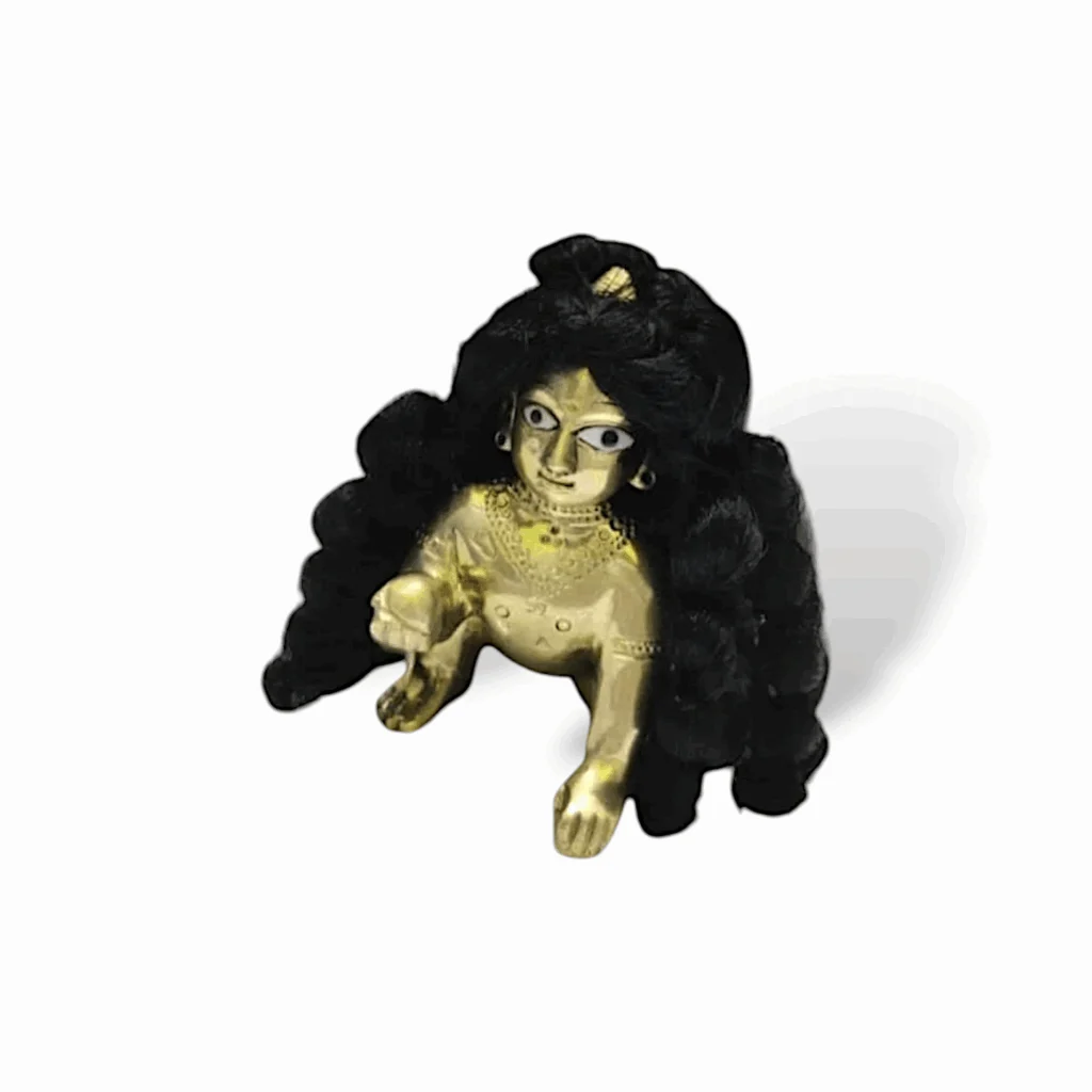 1 no. Laddu Gopal Ji Curly Hair - Curly Hair for Kanha Ji - Laddu Gopal - Kanha Ji - Thakur Ji - Curly Hair God Idol