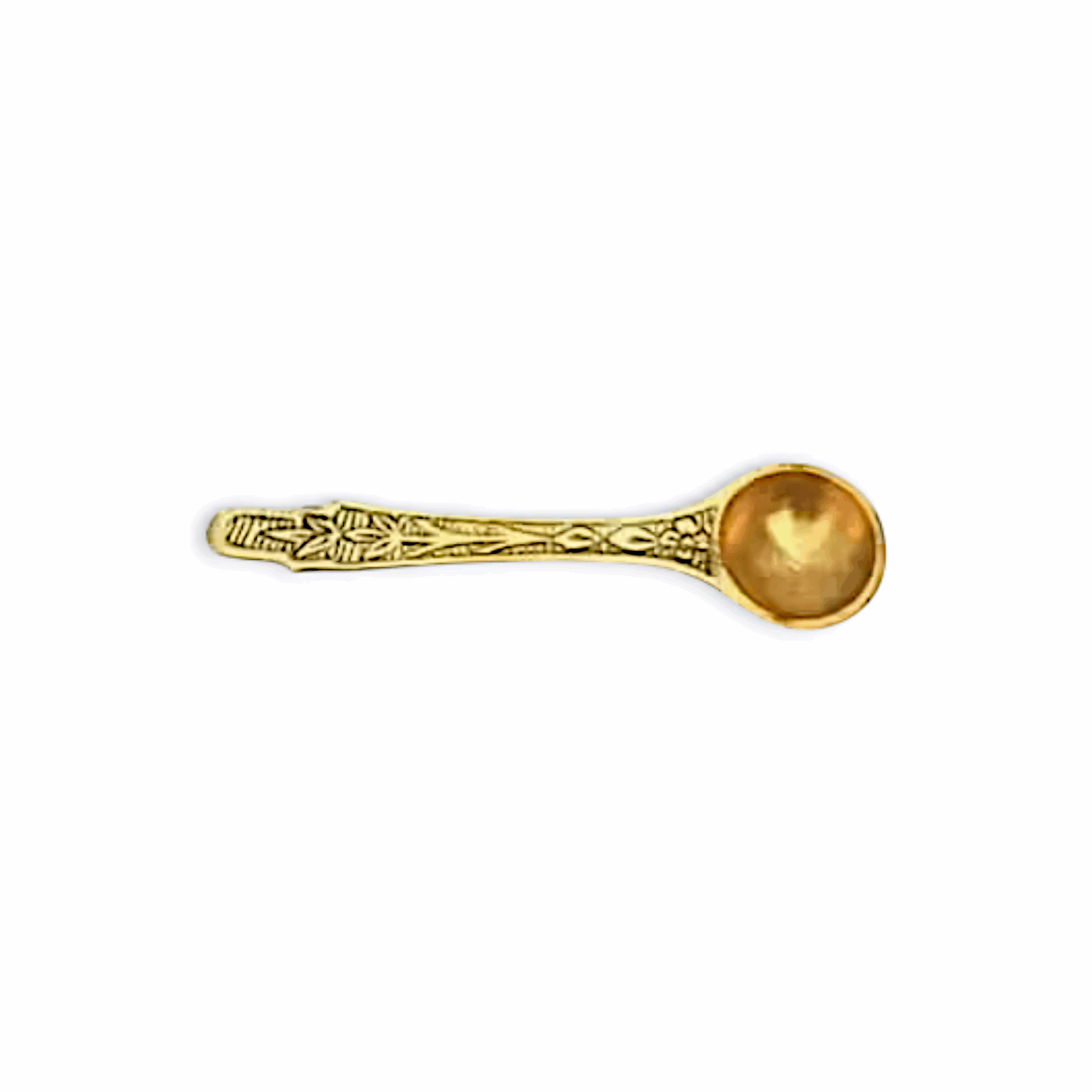 Brass Kapoor Aarti Havan Spoon - Havan Spoon - Brass Kapoor Arti Havan Spoon for Pooja - Golden Finish Havan Spoon