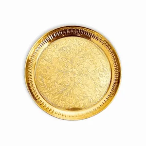 Brass Pooja Plate - Pital Pooja Thali - Pital Pooja Thali for Puja, Harathi Plate, Aarti Thali, Pooja Ceremony, Pooja Articles, Puja Items
