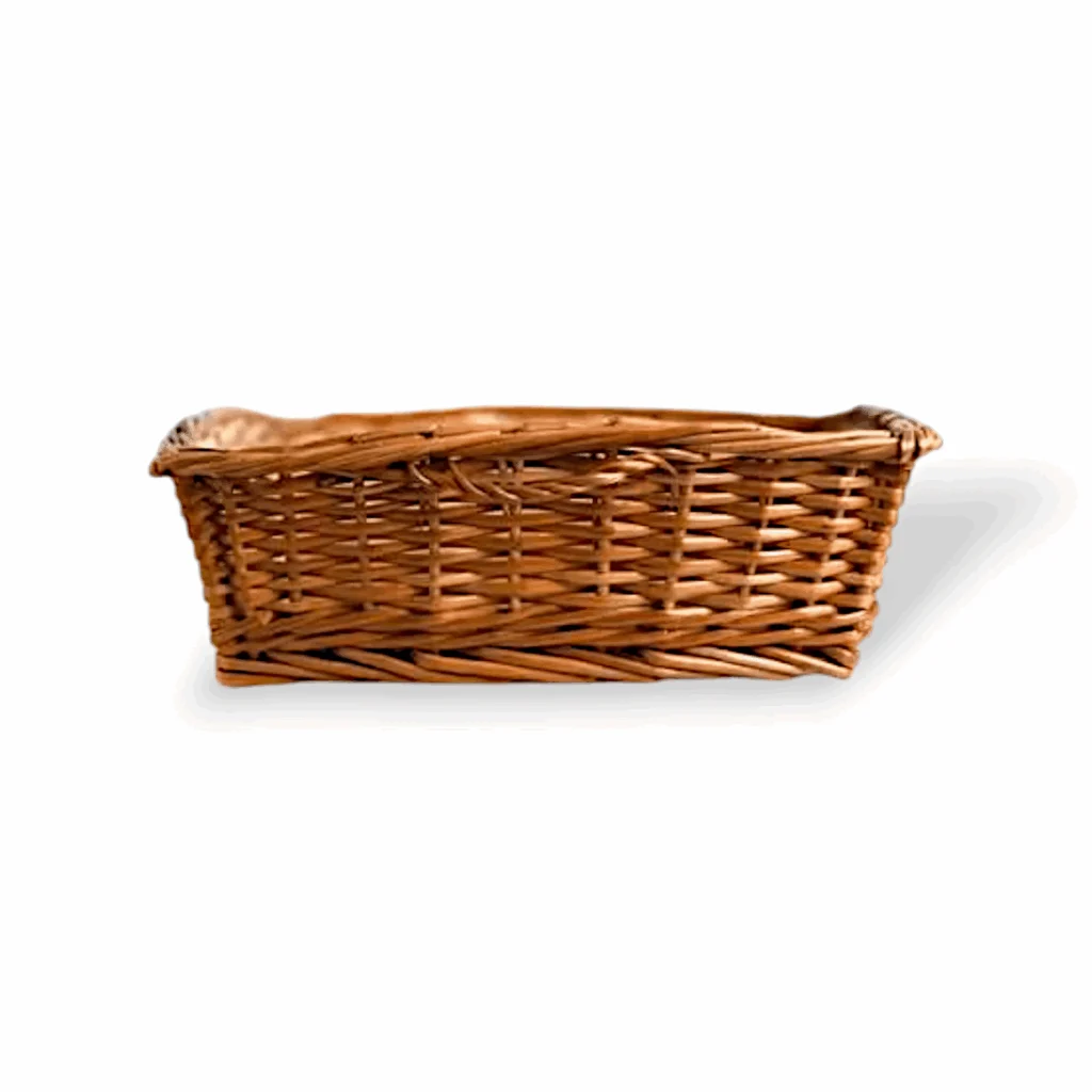 Natural Finish Bamboo Cane - Cane Basket - Bamboo Basket - Fruit Basket - Flower Basket - Multi-Purpose Basket - Brown Colour Rectangular Basket - Image 4