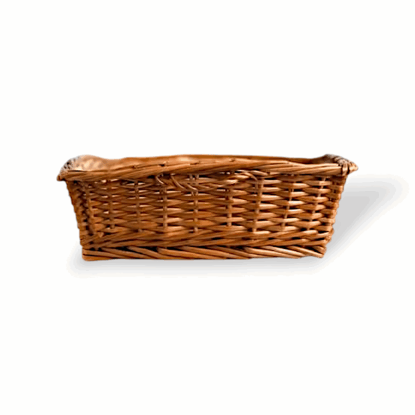 Natural Finish Bamboo Cane - Cane Basket - Bamboo Basket - Fruit Basket - Flower Basket - Multi-Purpose Basket - Brown Colour Rectangular Basket - Image 4