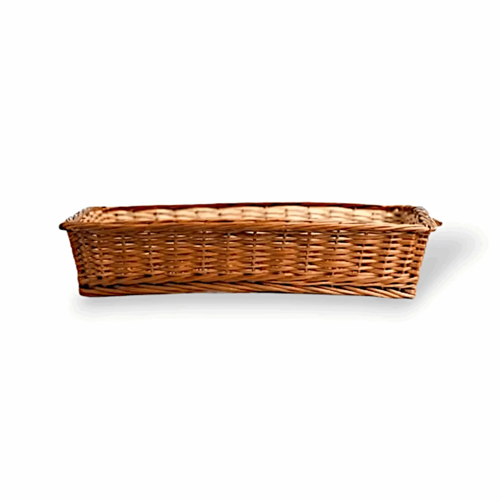 Natural Finish Bamboo Cane - Cane Basket - Bamboo Basket - Fruit Basket - Flower Basket - Multi-Purpose Basket - Brown Colour Rectangular Basket - Image 3