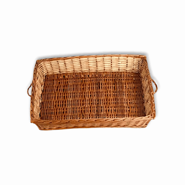 Natural Finish Bamboo Cane - Cane Basket - Bamboo Basket - Fruit Basket - Flower Basket - Multi-Purpose Basket - Brown Colour Rectangular Basket - Image 2