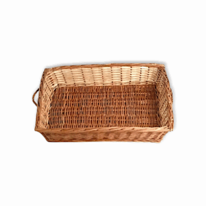 Natural Finish Bamboo Cane - Cane Basket - Bamboo Basket - Fruit Basket - Flower Basket - Multi-Purpose Basket - Brown Colour Rectangular Basket
