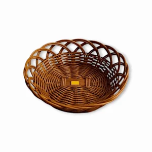 Handcrafted Bamboo Wooden Basket - Rustic & Durable Fruit and Vegetable Storage Basket - Perfect for Dining Table Serving Food, Fruit, Vegetables, and Flowers