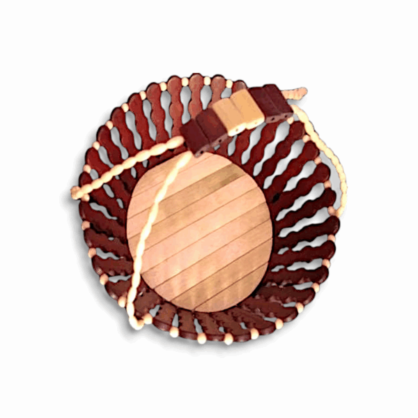 Wooden Basket with Handle - Wooden Basket Tokri Round Shape Fruit - Fruit and Vegetable Storage Tokri for Kitchen, Home and Table Top - Image 2