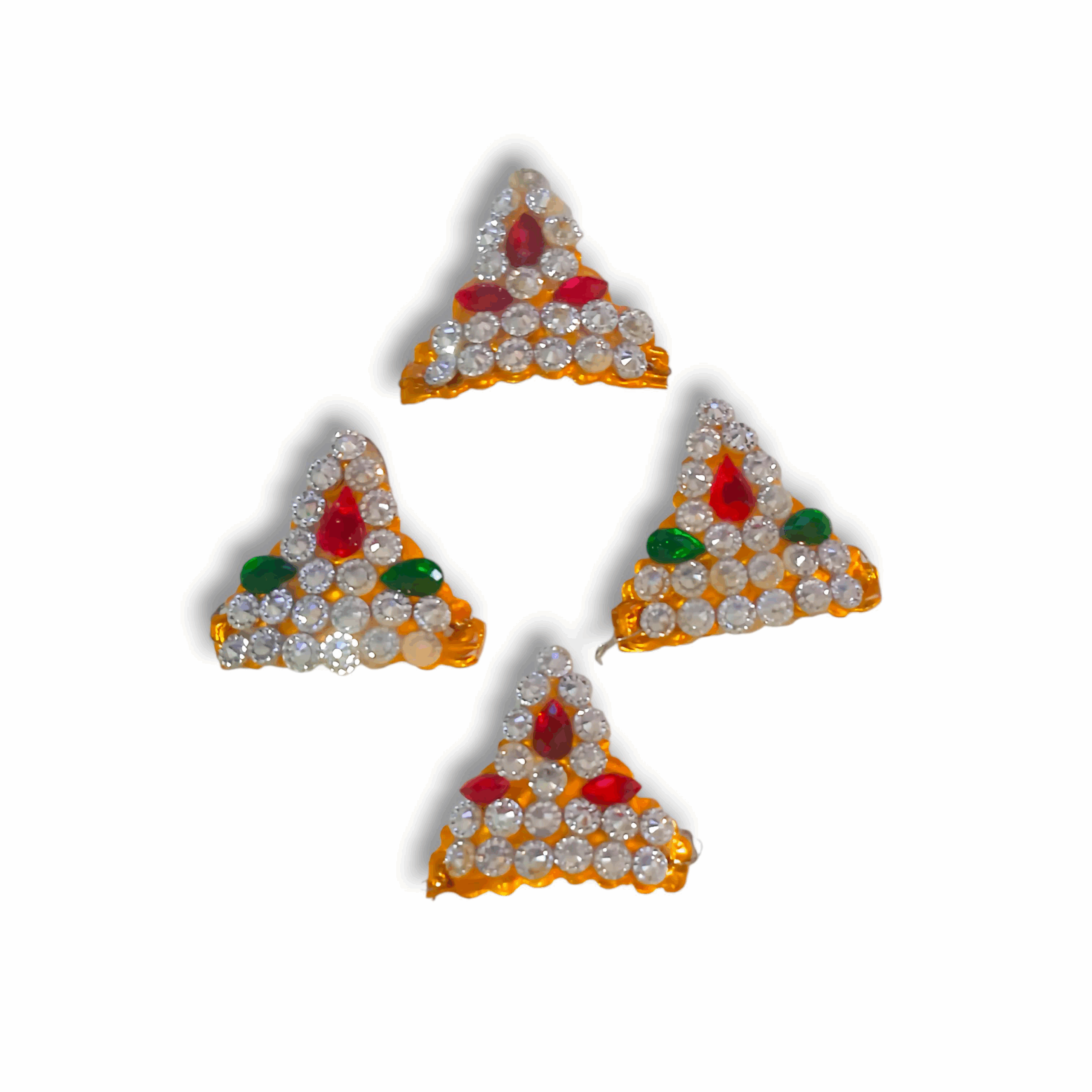 0,1 No Laddu Gopal Fancy Mukut - Set Of 4 - Multicolour Mukut - Laddu Gopal Shringer - Chura For Gopal Ji