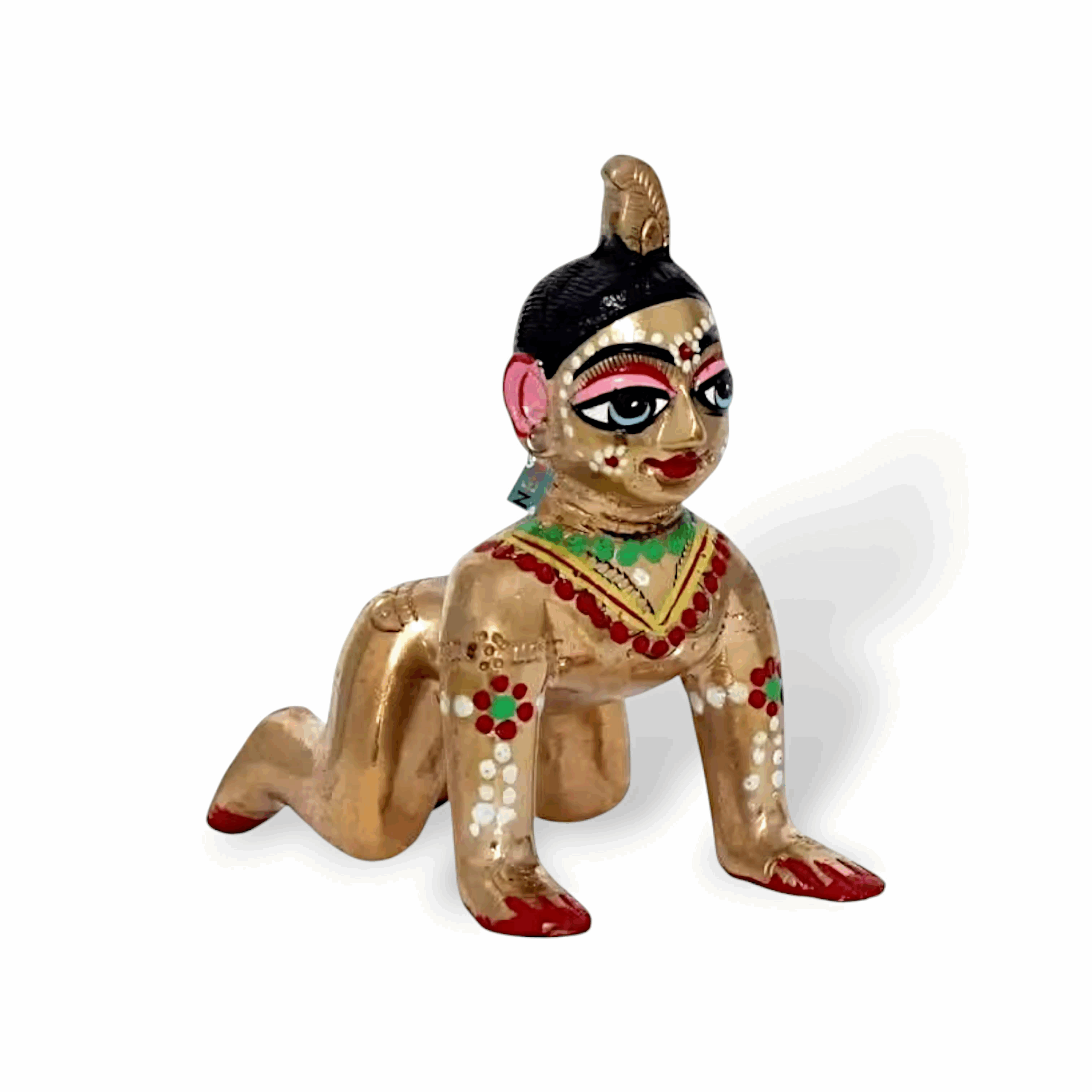Brass Radha Rani Idol - Krishan Priya Shree Radha Rani ji Brass Statue - Brass Shri Laddu Radha Murti Idol - Hand Painted Radha Rani Idol for Pooja