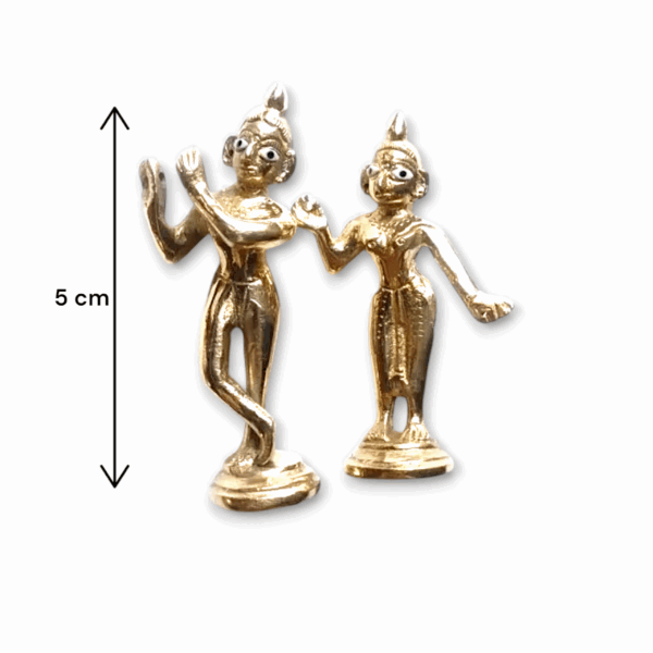 Pure Brass Radha Krishna Idol - Radha Krishna Yugal Murti - Standing Radha Krishna Statue For Puja Mandir And Decoration - Image 2