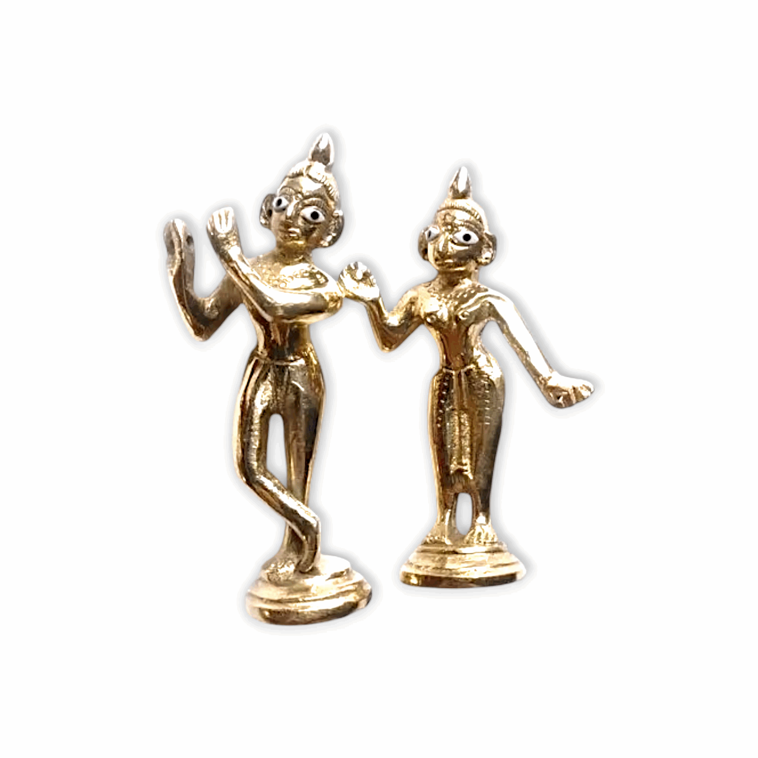 Pure Brass Radha Krishna Idol - Radha Krishna Yugal Murti - Standing Radha Krishna Statue For Puja Mandir And Decoration