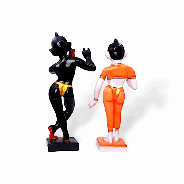 Marble Dust Black Iskcon Radha Krishna Murti - Radhe Krishna Jugal Jodi Murti - Radhe Krishna Statue for Home, Pooja Gifted - Image 3