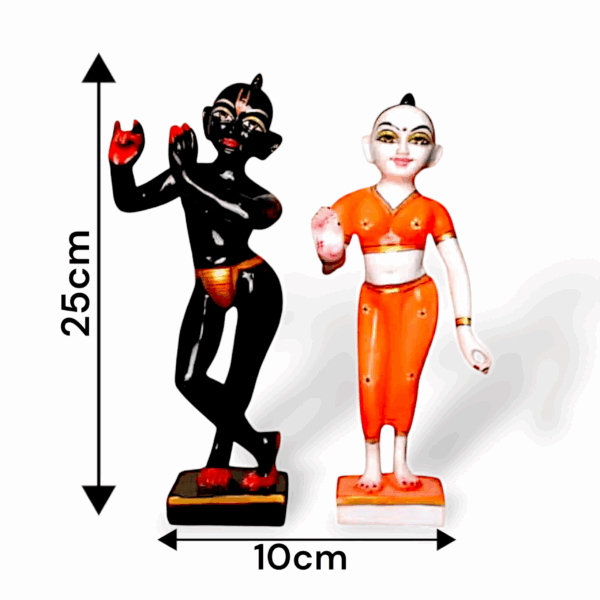 Marble Dust Black Iskcon Radha Krishna Murti - Radhe Krishna Jugal Jodi Murti - Radhe Krishna Statue for Home, Pooja Gifted - Image 2