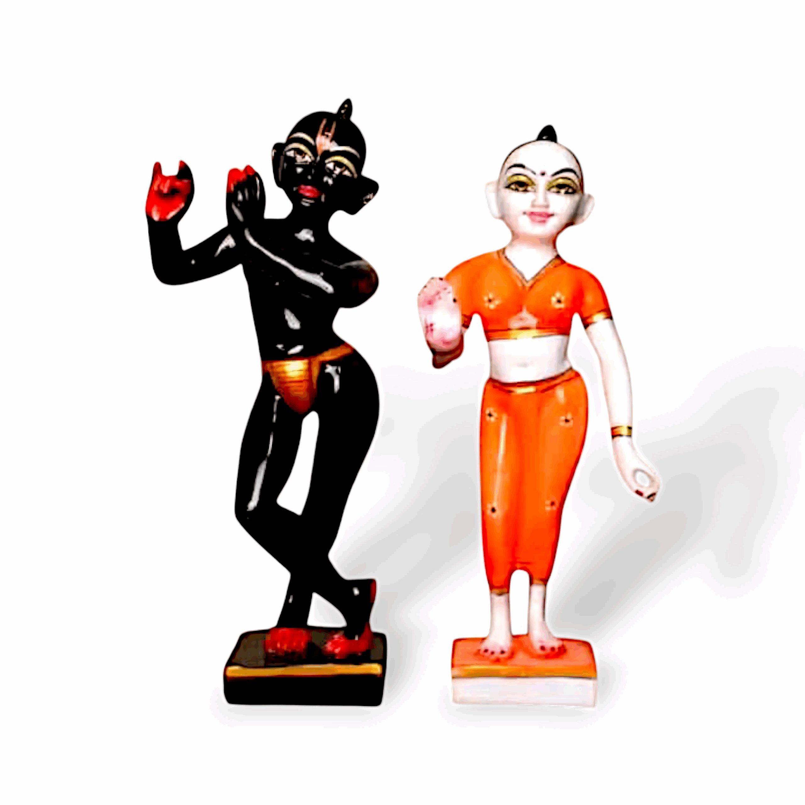 Marble Dust Black Iskcon Radha Krishna Murti - Radhe Krishna Jugal Jodi Murti - Radhe Krishna Statue for Home, Pooja Gifted