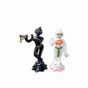 Radha Krishna Idol for Temples - White Radha, Black Krishna Marble Dust Iskcon -  Divine Radha Krishna Murti for  Decor and Wedding Gifts