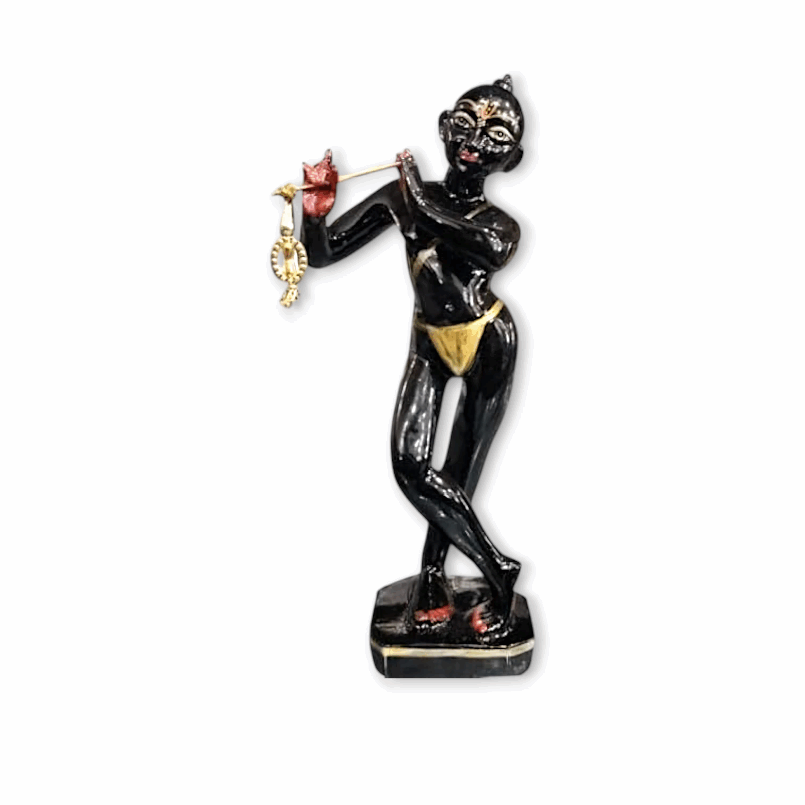 Polyresin Black Bihari Lal - Marble Dust Black Krishna Idol For Home Pooja Room, Gifted - 10 Inches kanha ji Murti