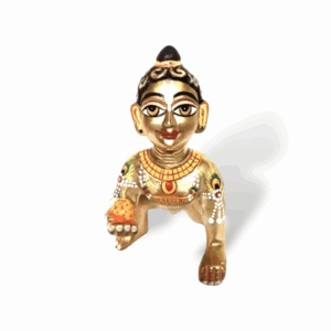 Ashtadhatu-Brass Laddu Gopal Idol - Hand Painted Brass Laddu Gopal Statue - Ladoo Gopal for Pooja, Home, Office, Temple Decoration