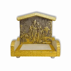 Radha Krishna Wooden Singhasan - Handmade Singhasan For Laddu Gopal ji - 12 c.m Laddu Gopal Singhasan