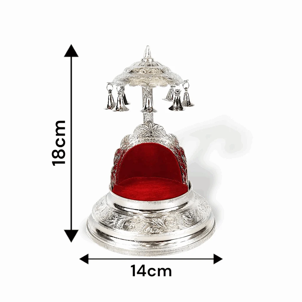 Laddu Gopal Singhasan - Small Size Laddu Gopal Aasan - Made Of Aluminium Gopal Ji Ka Bed 18 c.m - Gopal singhasan - Image 4