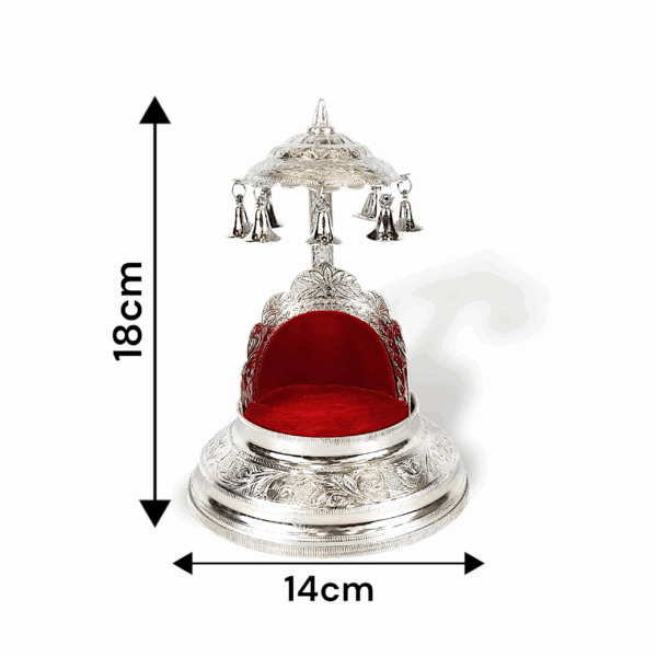 Laddu Gopal Singhasan - Small Size Laddu Gopal Aasan - Made Of Aluminium Gopal Ji Ka Bed 18 c.m - Gopal singhasan - Image 4