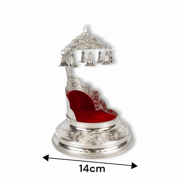 Laddu Gopal Singhasan - Small Size Laddu Gopal Aasan - Made Of Aluminium Gopal Ji Ka Bed 18 c.m - Gopal singhasan - Image 2