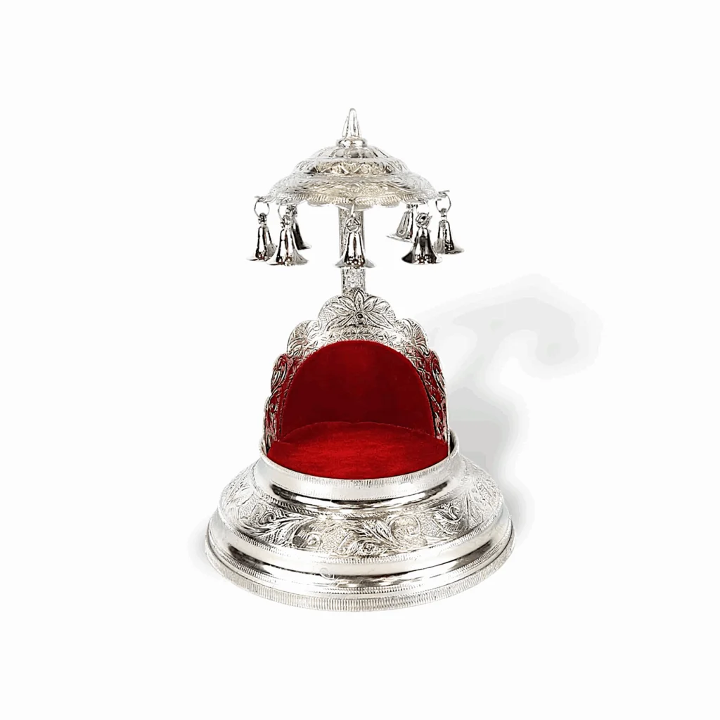 Laddu Gopal Singhasan - Small Size Laddu Gopal Aasan - Made Of Aluminium Gopal Ji Ka Bed 18 c.m - Gopal singhasan