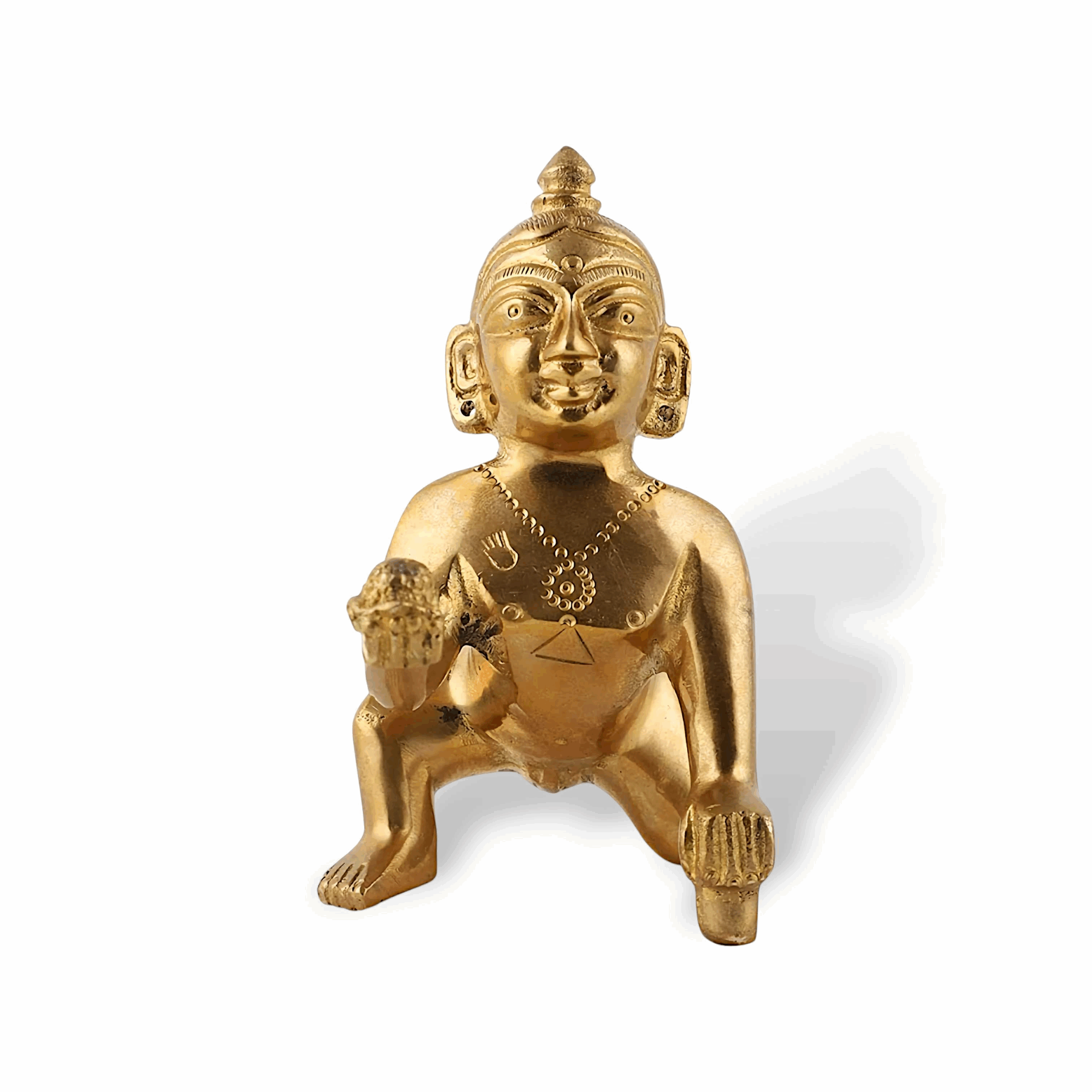 Pure Brass 5 no. Laddu Gopal Idol - Brass Laddu Gopal Ji Statue - Krishna Murti for Pooja, Home Decor, Office, Gifted