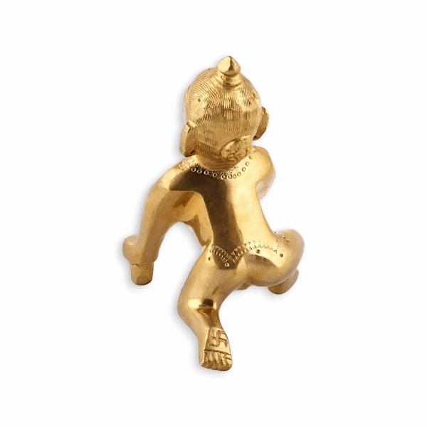 Pure Brass 5 no. Laddu Gopal Idol - Brass Laddu Gopal Ji Statue - Krishna Murti for Pooja, Home Decor, Office, Gifted - Image 2